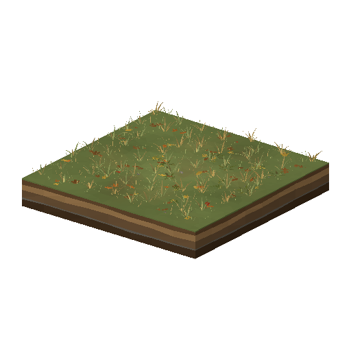 Low-poly Terrain 3D model: Leaf Strewn Grass