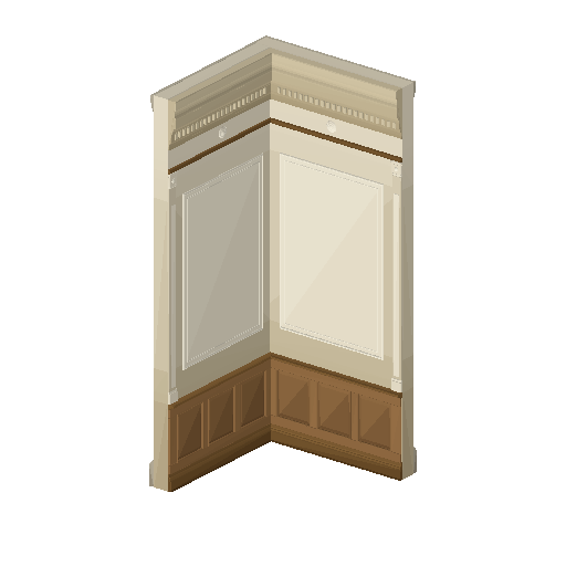 Low-poly Interiors 3D model: Library Wall Corner
