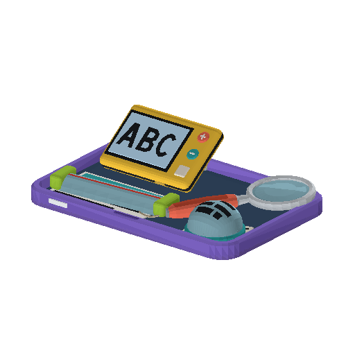 Low-poly Assistive Devices 3D model: Magnifier Set