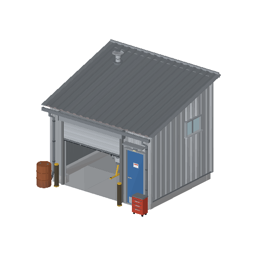Low-poly Towers & Civic 3D model: Maintenance Workshop