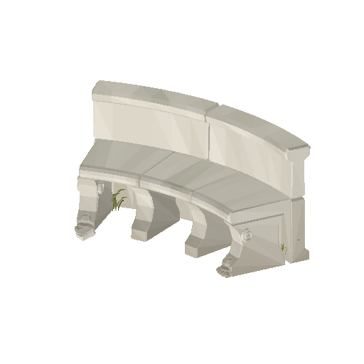 Low-poly Props 3D model: Marble Bench