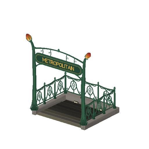 Low-poly Monuments 3D model: Metro Entrance 01