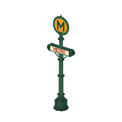 Low-poly Signage 3D model: Metro Totem 01