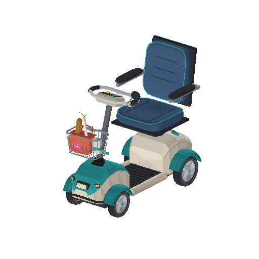 Low-poly Assistive Devices 3D model: Mobility Scooter