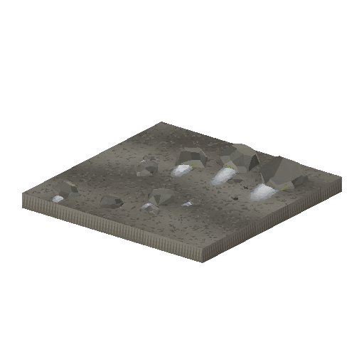 Low-poly Terrain 3D model: Moraine Scree Tile