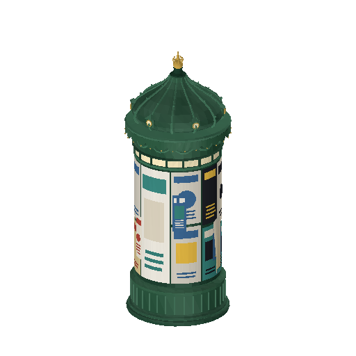 Low-poly Street Furniture 3D model: Morris Column 01