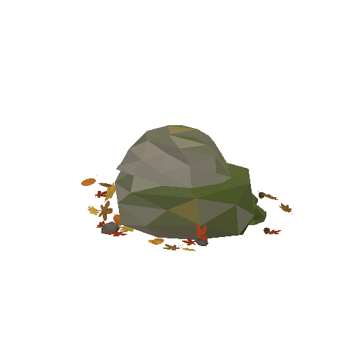 Low-poly Rocks 3D model: Mossy Rock