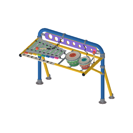 Low-poly Inclusive Play & Gaming 3D model: Ground-Level Musical Panel