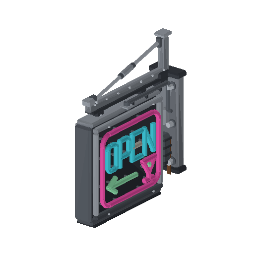 Low-poly Signage 3D model: Neon Shop Sign 01