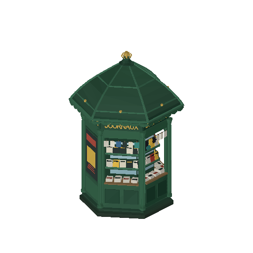 Low-poly Street Furniture 3D model: News Kiosk 01