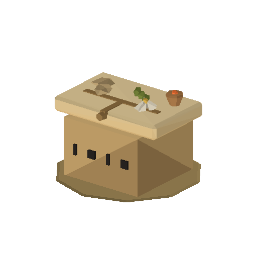 Low-poly Props 3D model: Offering Altar