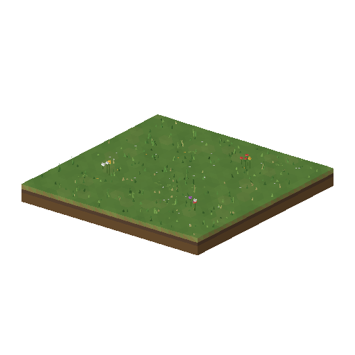 Low-poly Terrain 3D model: Paris Park Lawn 01