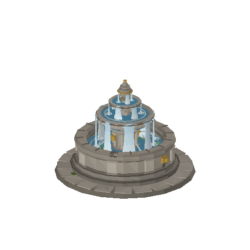 Low-poly City Signature 3D model: Park Fountain 01