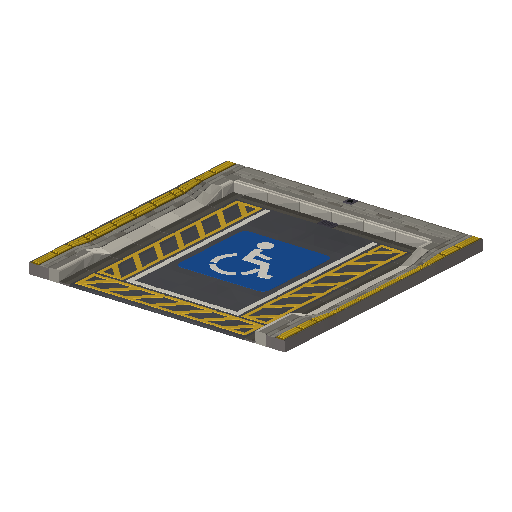 Low-poly Roads 3D model: Accessible Parking Bay