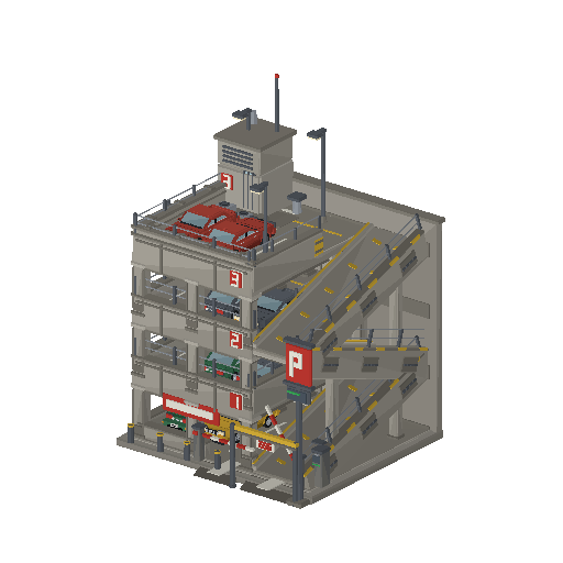 Low-poly Towers & Civic 3D model: Parking Garage 01