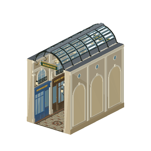 Low-poly Towers & Civic 3D model: Passage Couvert 01