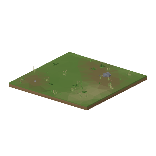 Low-poly Terrain 3D model: Perimeter Scrub Tile