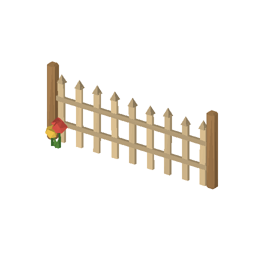Low-poly Props 3D model: Picket Fence 01