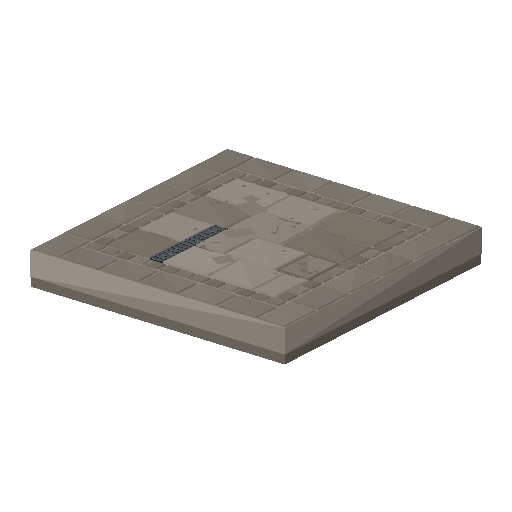 Low-poly Terrain 3D model: Plaza Paving 01