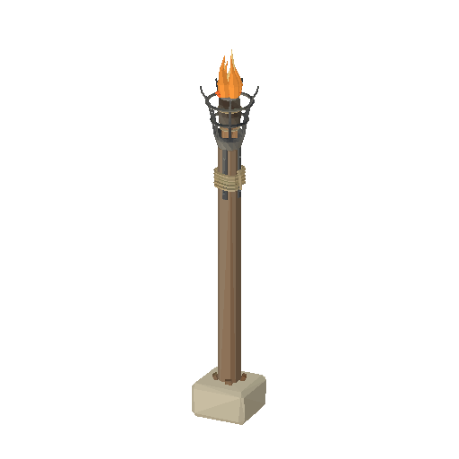 Low-poly Props 3D model: Post Torch