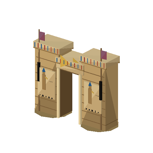 Low-poly Town & Market 3D model: Pylon Gateway