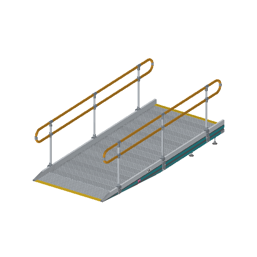 Low-poly Accessible Built Environment 3D model: Straight Ramp Module
