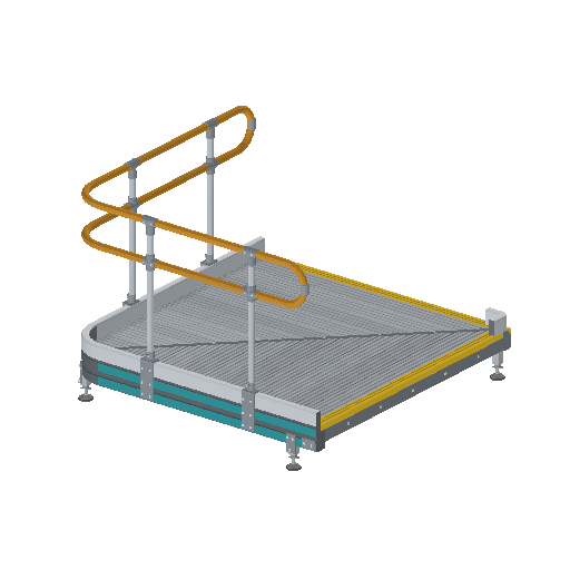 Low-poly Accessible Built Environment 3D model: Ramp Turn Module