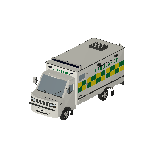 Low-poly Vehicles 3D model: Realistic Ambulance 01