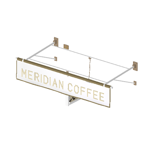 Low-poly Signage 3D model: Realistic Awning Sign 01