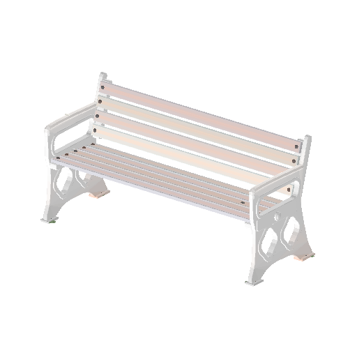 Low-poly Street Furniture 3D model: Realistic Bench 01