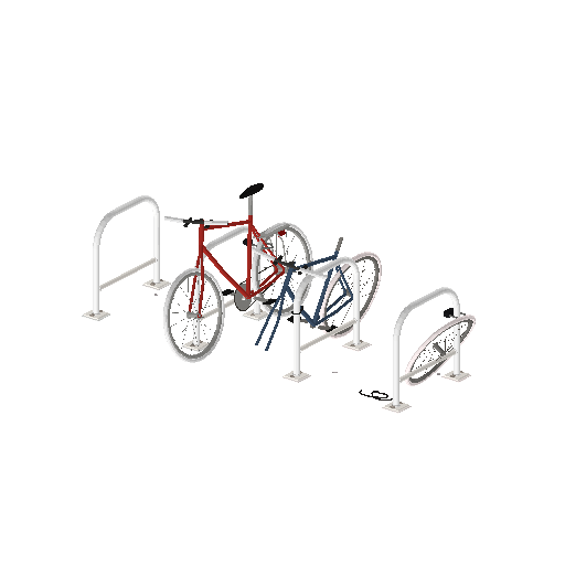 Low-poly Street Furniture 3D model: Realistic Bike Rack 01