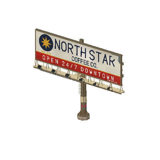 Low-poly Signage 3D model: Realistic Billboard 01