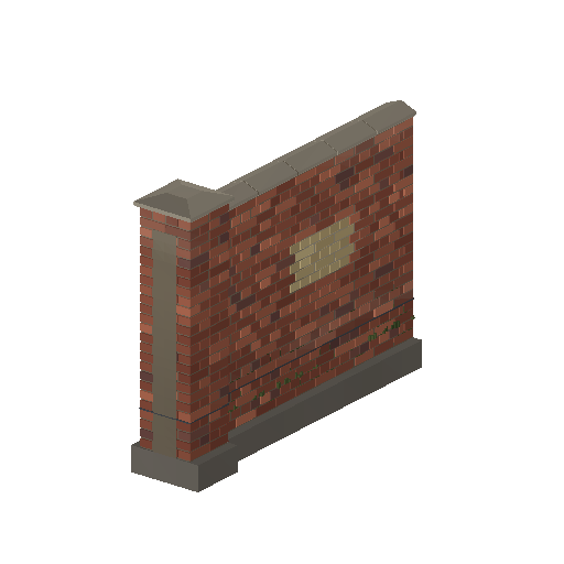 Low-poly Street Furniture 3D model: Realistic Brick Wall 01