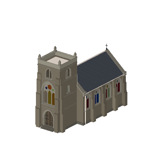 Low-poly Towers & Civic 3D model: Realistic Church 01