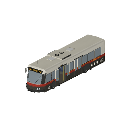 Low-poly Vehicles 3D model: Realistic City Bus 01