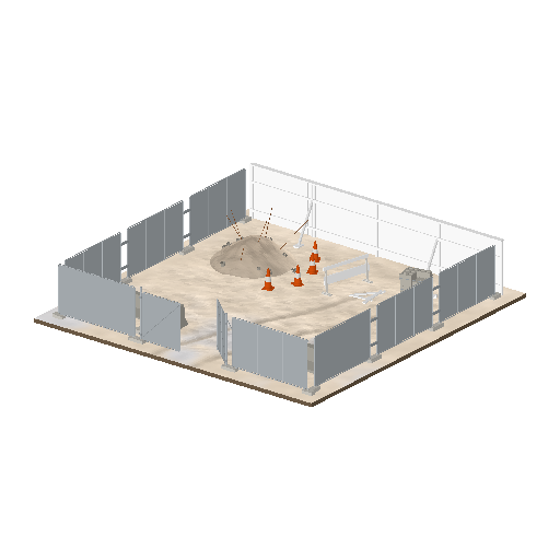 Low-poly Terrain 3D model: Realistic Construction Lot 01