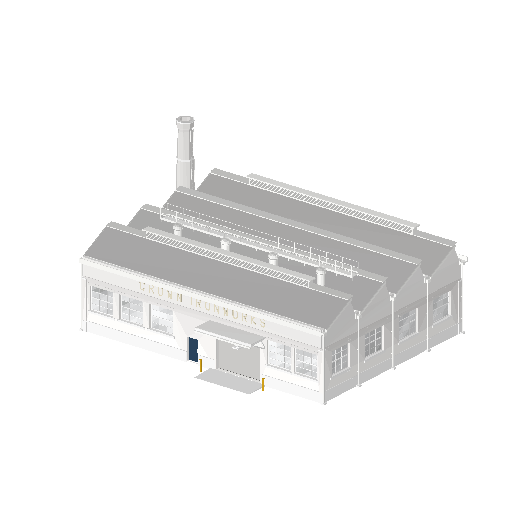 Low-poly Towers & Civic 3D model: Realistic Factory Shed 01