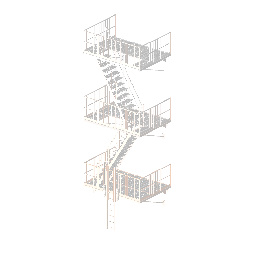 Low-poly Street Furniture 3D model: Realistic Fire Escape 01