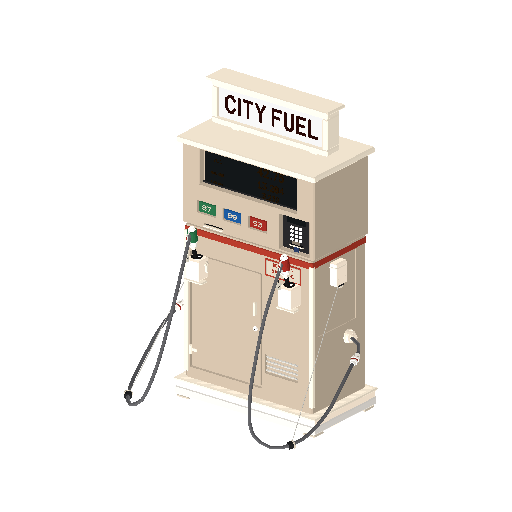 Low-poly Street Furniture 3D model: Realistic Gas Pump 01