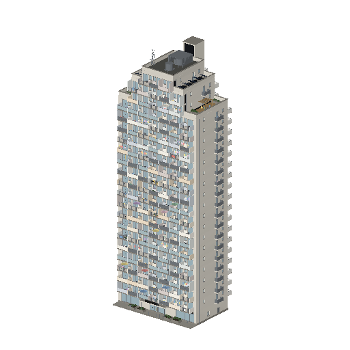 Low-poly Towers & Civic 3D model: Realistic Highrise Apartment 01