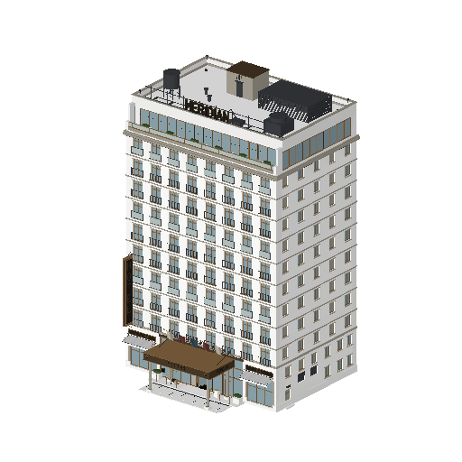 Low-poly Towers & Civic 3D model: Realistic Hotel 01