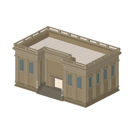 Low-poly Towers & Civic 3D model: Realistic Library 01