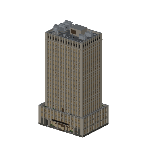 Low-poly Towers & Civic 3D model: Realistic Office Tower 01