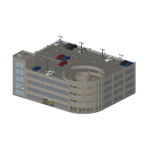 Low-poly Towers & Civic 3D model: Realistic Parking Garage 01