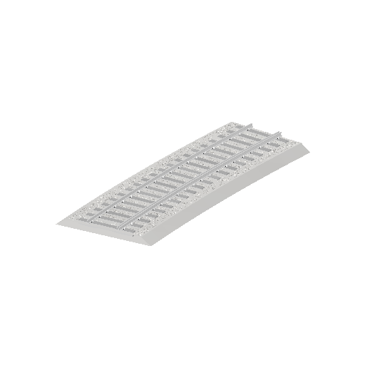 Low-poly Roads 3D model: Realistic Rail Track Curve 01