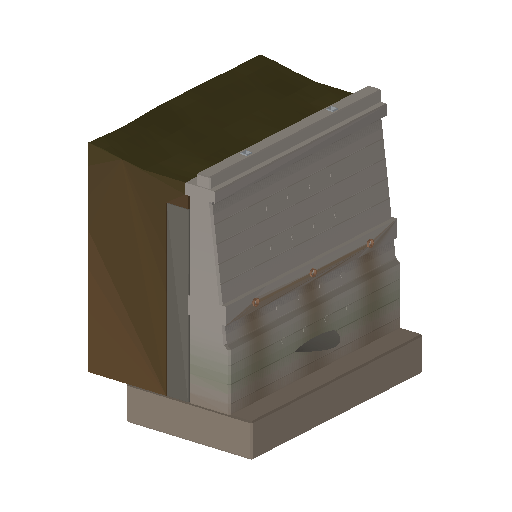 Low-poly Street Furniture 3D model: Realistic Retaining Wall 01