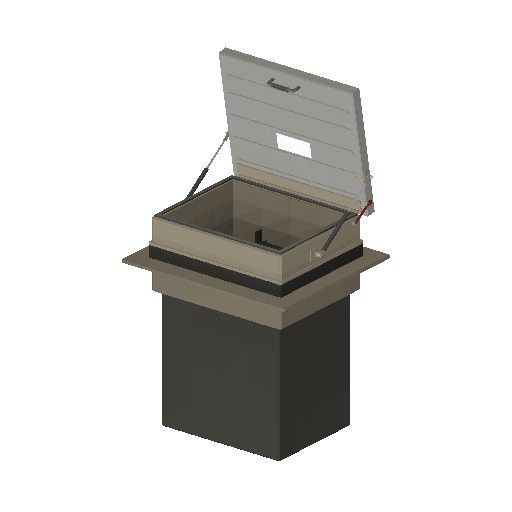 Low-poly Street Furniture 3D model: Realistic Roof Hatch 01