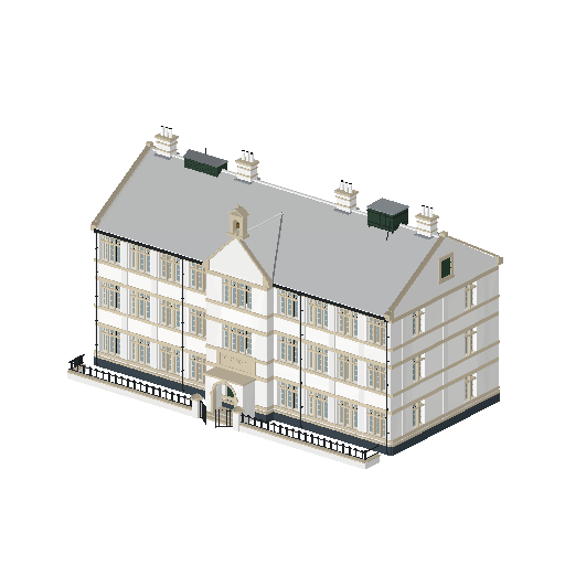 Low-poly Towers & Civic 3D model: Realistic School 01