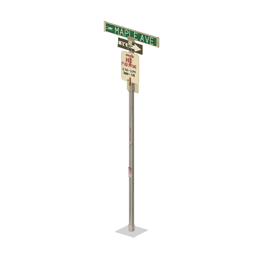 Low-poly Signage 3D model: Realistic Street Sign 01