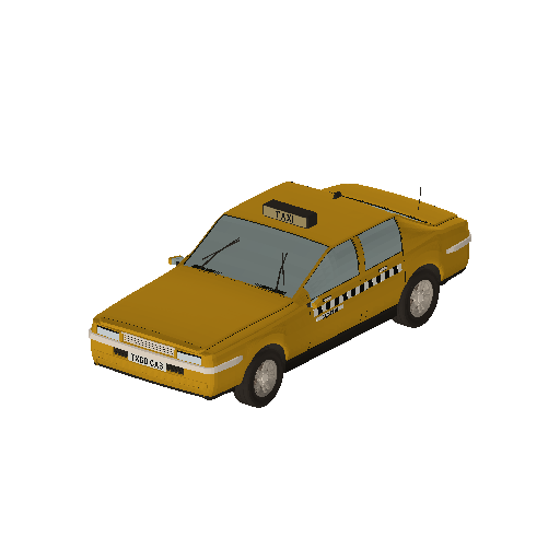 Low-poly Vehicles 3D model: Realistic Taxi 01
